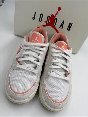 Jordan Low Top Sneakers - White & Coral